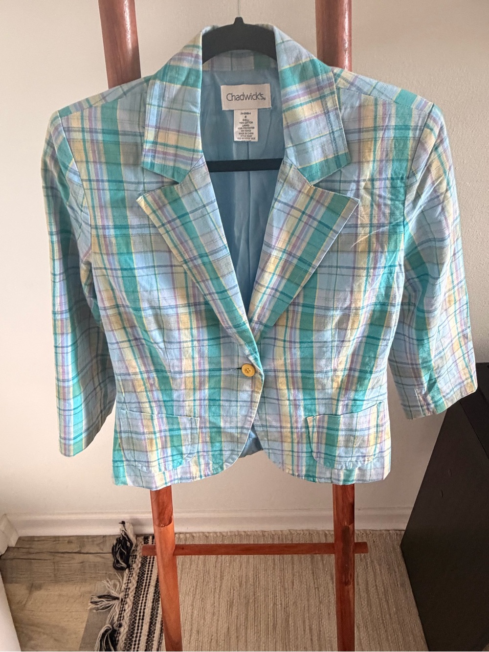 Vintage Cotton Plaid Blazer